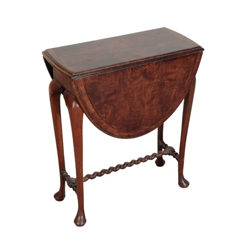 A GEORGE II STYLE MAHOGANY DROP FLAP OCCASIONAL TABLE the ov...