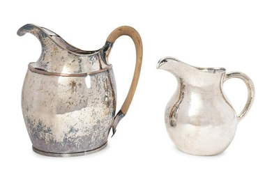 A Gorham Silver Pitcher and an American Hammered