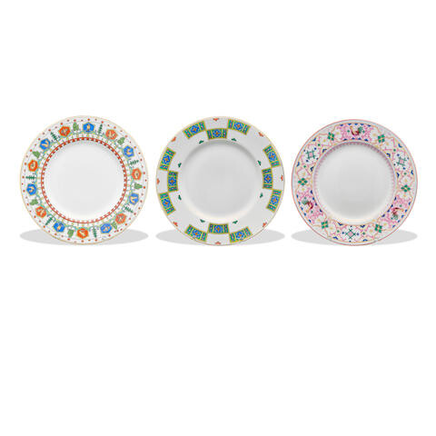 A Group of Three Russian Porcelain Plates