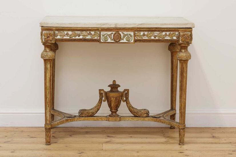 A Gustavian giltwood console table