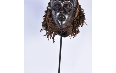 A LARGE EARLY 20TH CENTURY AFRICAN TRIBAL WOOD MASK with lat...