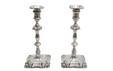 A PAIR OF LATE VICTORIAN SILVER CANDLESTICKS, HAWKSWORTH EYRE & CO, SHEFFIELD 1897