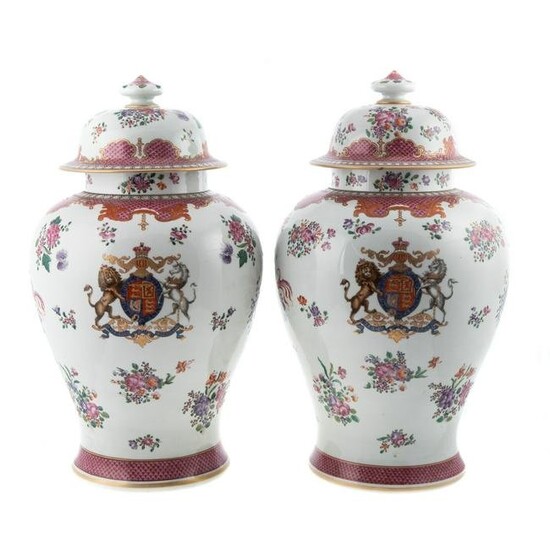 A Pair of Large Samson Chinese Export Style Jars