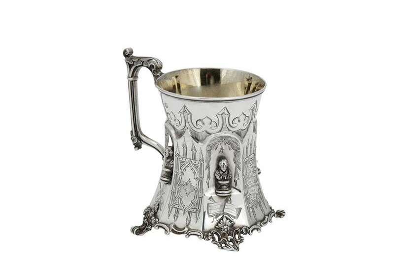 A Victorian sterling silver mug, London 1847 by William