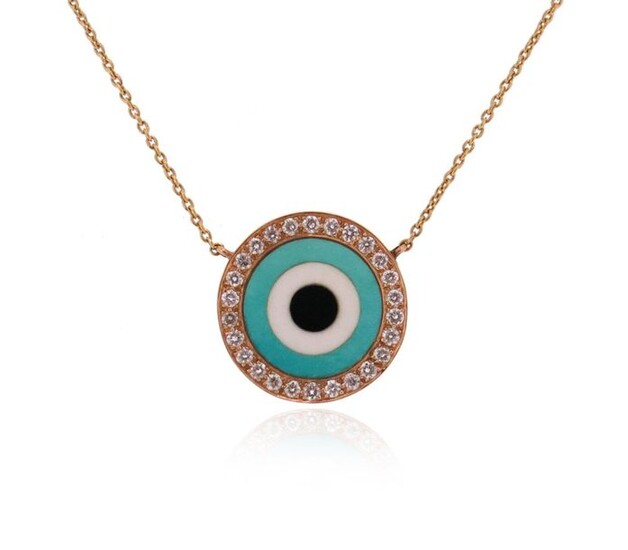 A diamond and hardstone-set 'Evil Eye' pendant, the circular pendant...