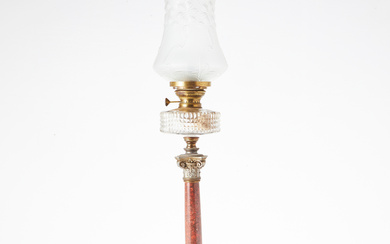 A dining table lamp, late 19th century.