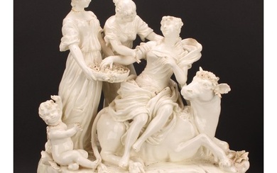 A large Italian blanc de chine porcelain figure group, Ratto...