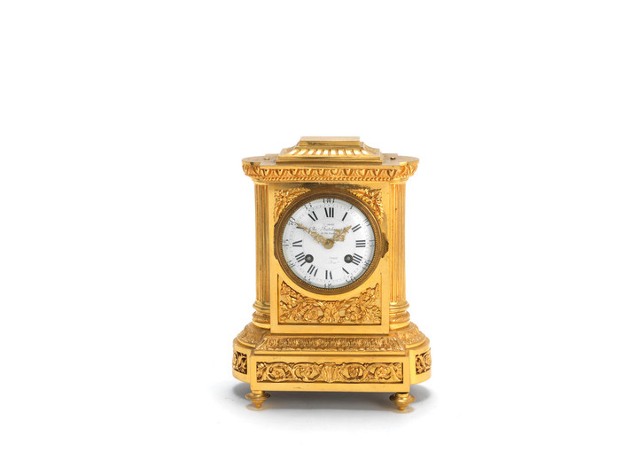 A late 19th century French gilt bronze mantel clock