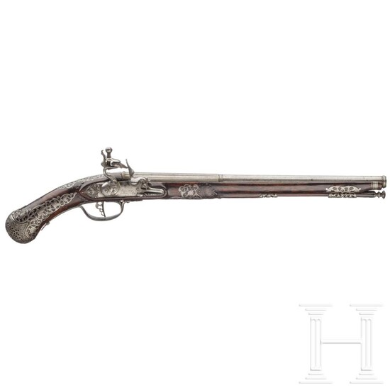 A long flintlock pistol, Andrea Medicina, Brescia, circa 1670