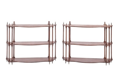 A pair of Regency mahogany sets of open wall shelves, early ...