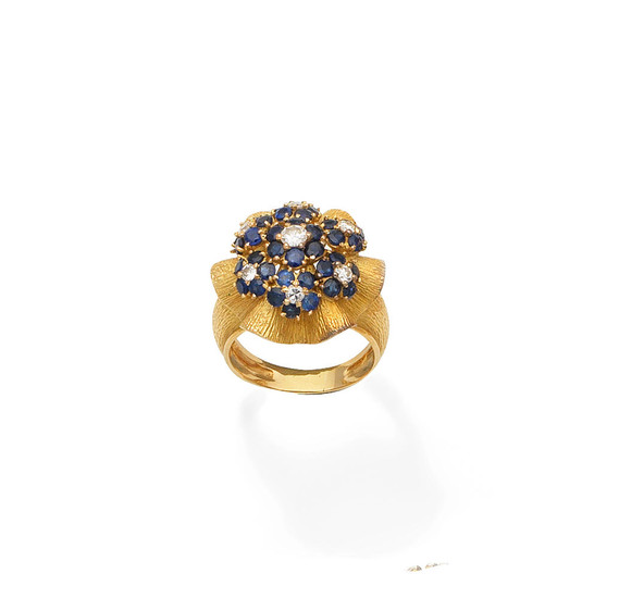 A sapphire and diamond dress ring, 1960
