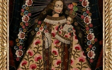ANONYMOUS S.XX / . "Virgin of the Rosary with Saint