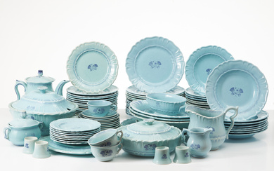 ARTHUR PERCY. Tableware parts, 81 pieces, “Turquoise”, Gefle Porslinsfabrik, some parts marked on the underside, second half of the 20th century.