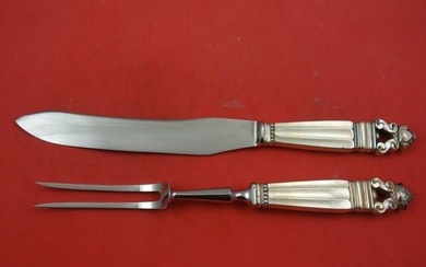 Acorn by Georg Jensen Sterling Silver Steak Carving Set 2pc HH WS Knife 10 1/2"