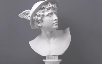 After Antonio Canova "Mercury" Bust Sculpture - (30.8lbs)