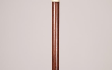American Carved Ebony "Carpenter's Hammer Grip" Walking Stick, 19th Century
