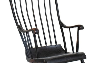 American Folk Milk-Painted Rocking Chair