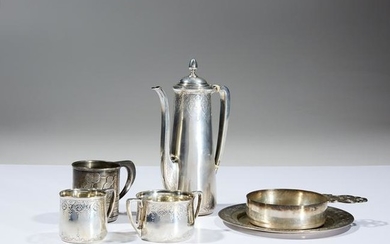 An assembled group of sterling silver table wares