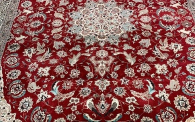 An original Hand Knotted Persian Tabriz Carpet Rug 10 x 8 FT