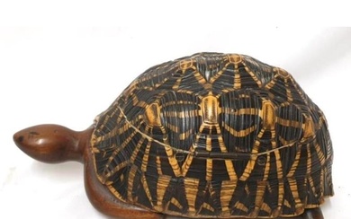 Anglo-Indian Star Tortoise Carapace Box circa 1920, mounted ...