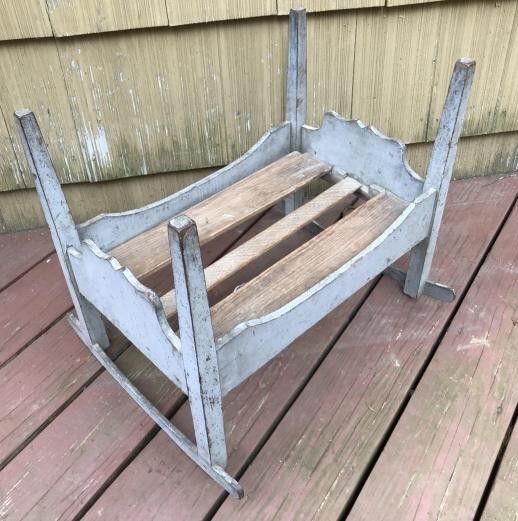 Antique 19th C American Amish Made Doll Cradle