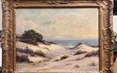Antique American California Impressionist Painting Beach Scene Alexis Podchernikoff