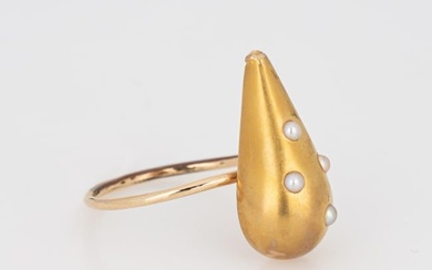Antique Victorian Seed Pearl Ring Conversion 14k Yellow Gold Sz 5.5 Fine Jewelry