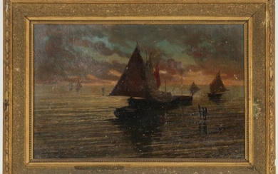 Atitilio Pratella (Italian, 1856 - 1949) "Boats"