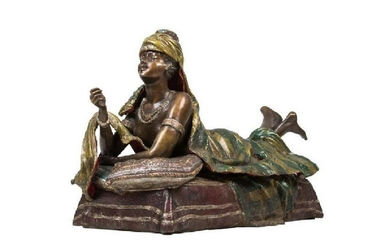 Austrian Style Polychrome Bronze Of A Woman
