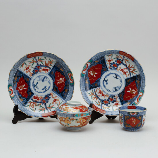BOWL/CUPS, 2 pcs, PLATES, 2 pcs, porcelain, China/Japan, 1900s.