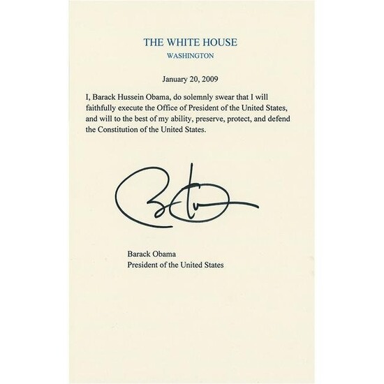 Barack Obama Signed Mock Oath of Office