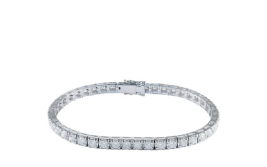 Bracelet Rivière Or Blanc Diamants