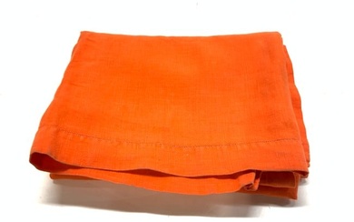 Bright Orange Linen Tablecloth