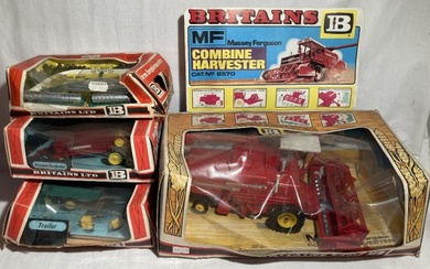 Britains: A collection of assorted boxed Britains Farm implements to...