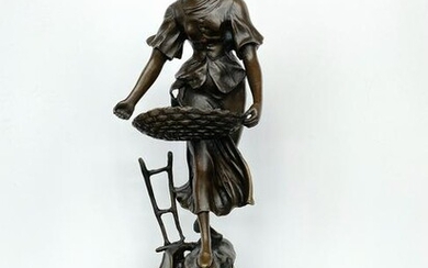 Bronze statue "The Sower" with marble base