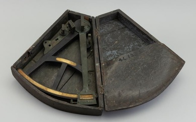 CASED SEXTANT 19th Century Case height 3.75". Length 13". Width 11.5".