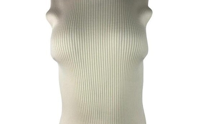 CELINE Cream/ Ivory Knit Top, Size Large