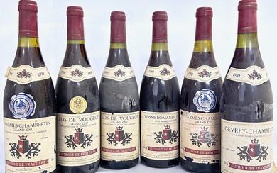 CHARMES-CHAMBERTIN Grand cru Guybout de Fraytière 1990 2 bouteilles CLOS VOUGEOT Grand Cru Guybout de...