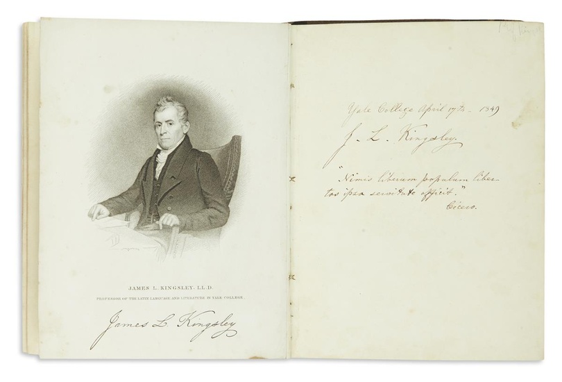 (CONNECTICUT.) Autograph and portrait album kept by a member of Yale's Class of...