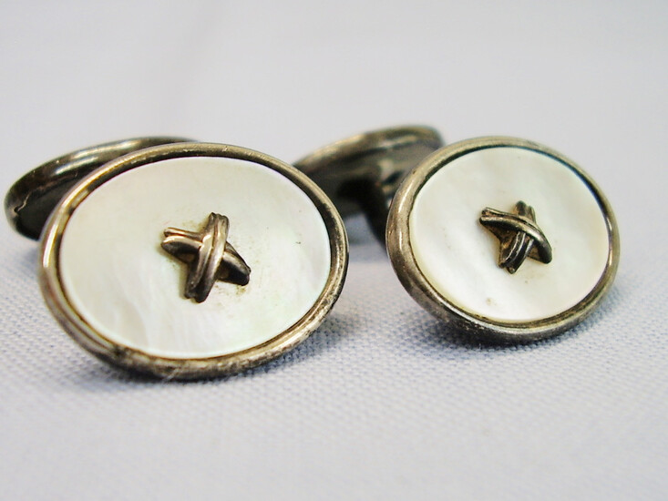 CUFFLINKS SILVER 835 MOTHER-OF-PEARL.