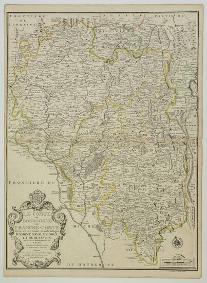 Carte de 1708 : « Le Comté de BOURGOGNE dit... - Lot 74 - Vermot et Associés
