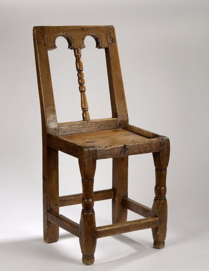 Chair in cembro pine with a turned front...