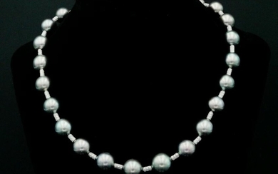 Chanel Tahitian Pearl, 6.00ctw Diamond 18K Necklace