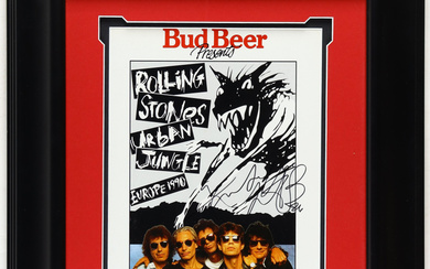 Charlie Watts Signed "The Rolling Stones - Urban Jungle 1990 Europe Tour" Custom Framed Photo Display (JSA)
