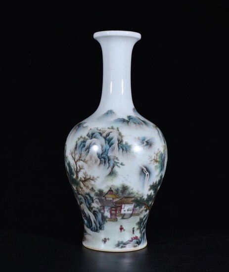 Chinese Enamel Glazed Porcelain Vase,Mark