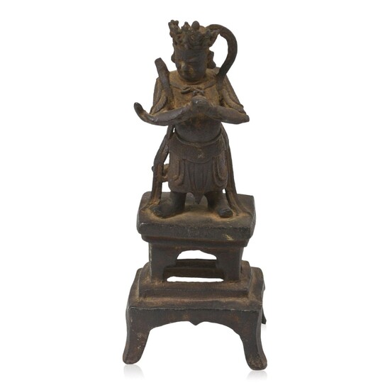 Chinese Ming Dynasty Bronze Figure of a Guardian
