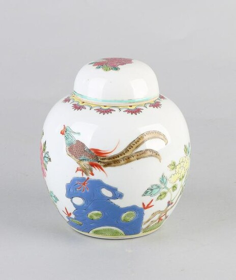 Chinese porcelain Family Rose ginger jar with bird of