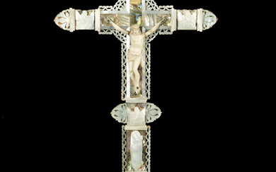 Crucifix of Jerusalem, work from the Holy Land, 19th century
