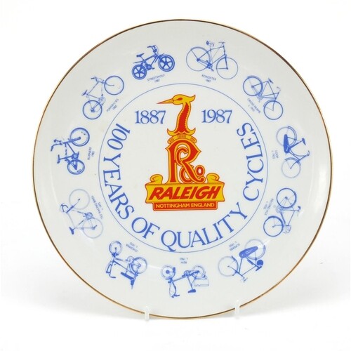 Cycling interest Raleigh commemorative centenary plate, 26.5...