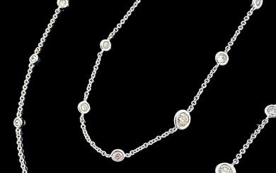 Diamond By The Yard White Gold Necklace